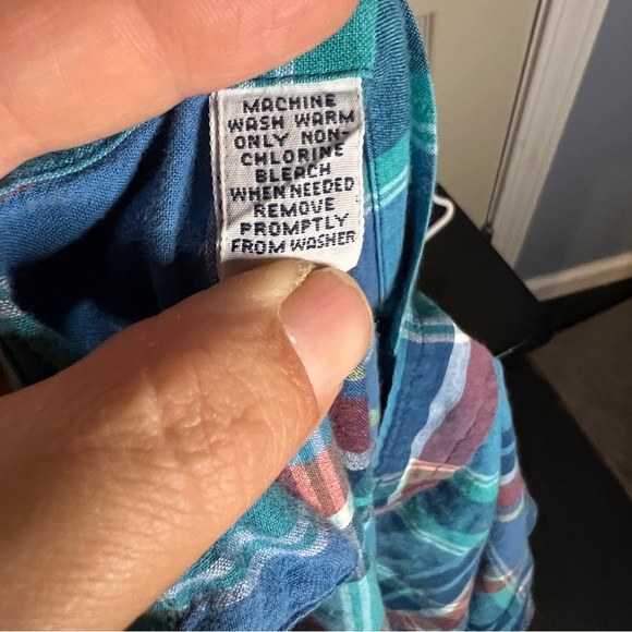 Ralph Lauren Blake Short Sleeve Button Down Shirt XL Blue Plaid 100% Cotton - Picture 4 of 4